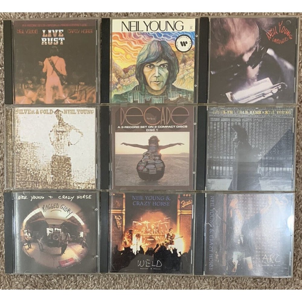 Neil Young 9 CD Bundle After The Gold Rush Decade Unplugged Ragged Glory +5 More